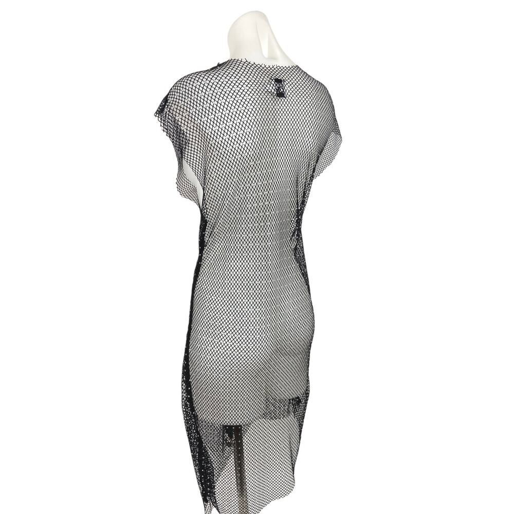 Princess Polly Black Mesh Crystal Rhinestone V-neck Sheer Cover-up Dress Size 12 - Picture 2 of 4